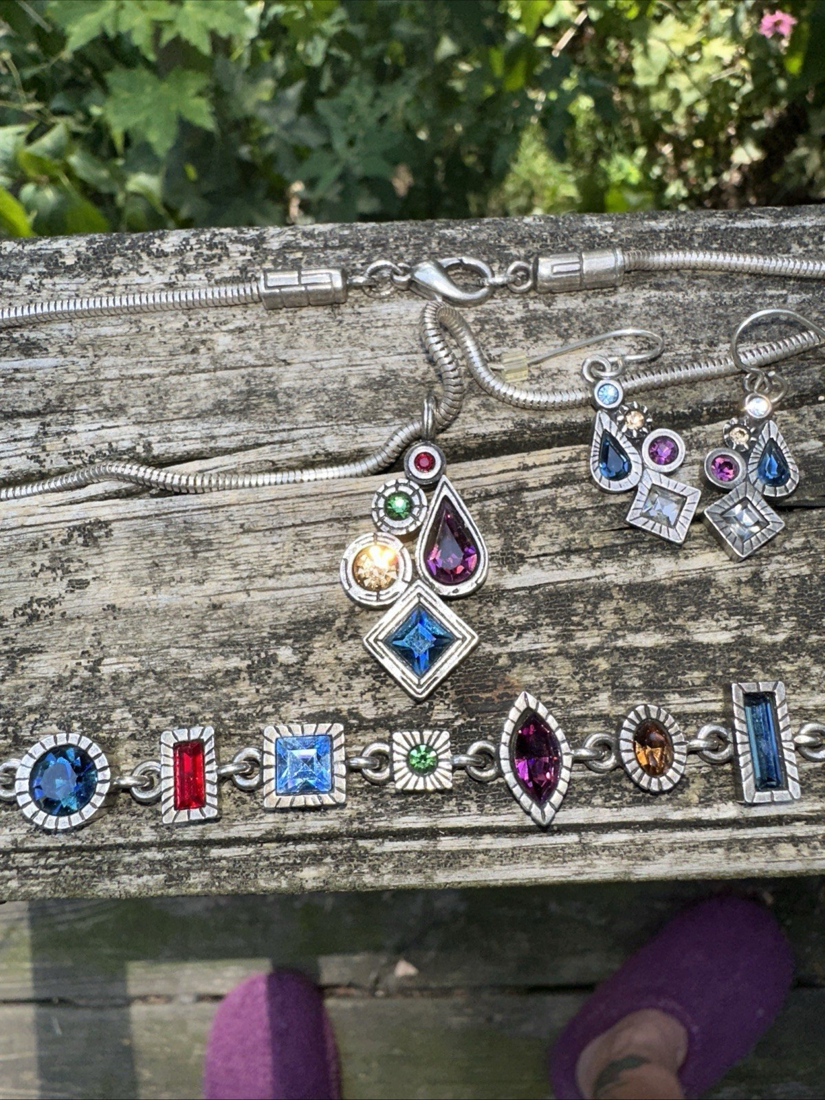 NWOTMINT!! Patricia Locke Silver Charm/Cluster Necklace, bracelet, And Earrings