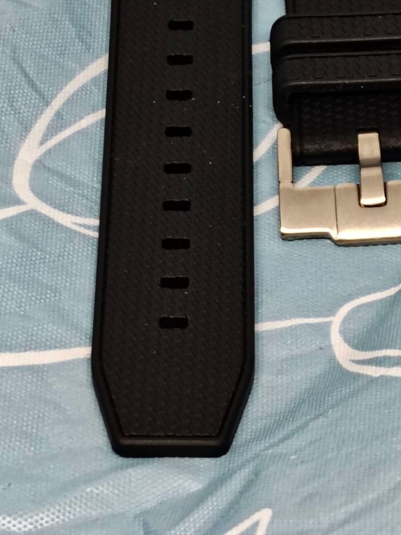 Bulgari Rubber Belt 22mm Black Leather Silver Pin Buckle Used