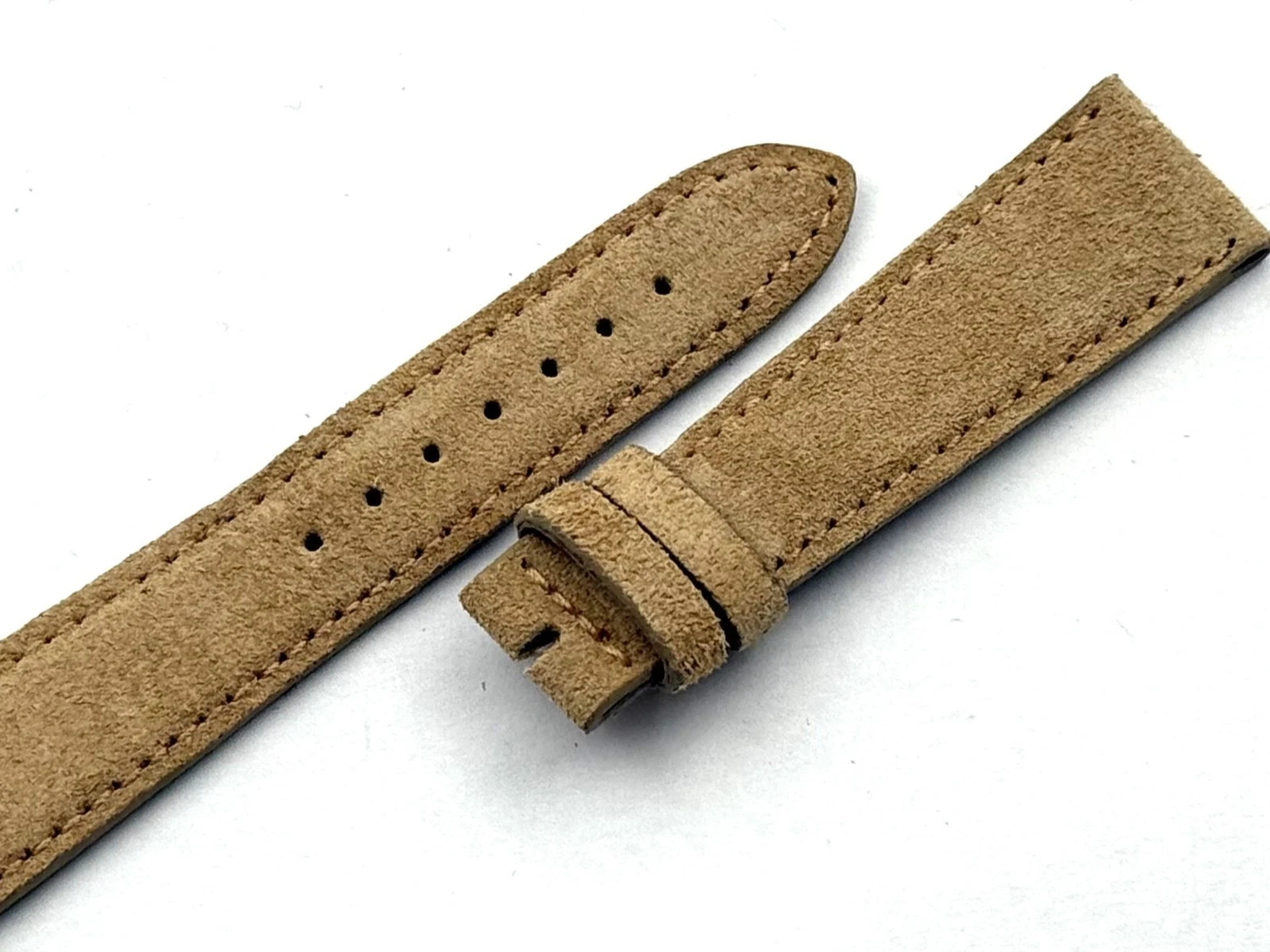 Genuine Leather Strap Band Suede Beige 20/16mm Top Quality Handcrafted New