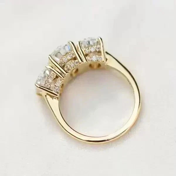 4CT IGI Oval F/VS1 Lab Grown Diamond Women Anniversary Gift Ring 14k Yellow Gold