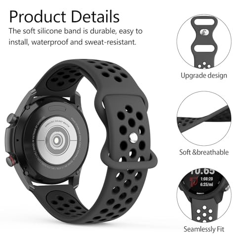 20mm Silicone Watch Bands Quick Release 22mm Gray/Black+Black/Gray+White/Black