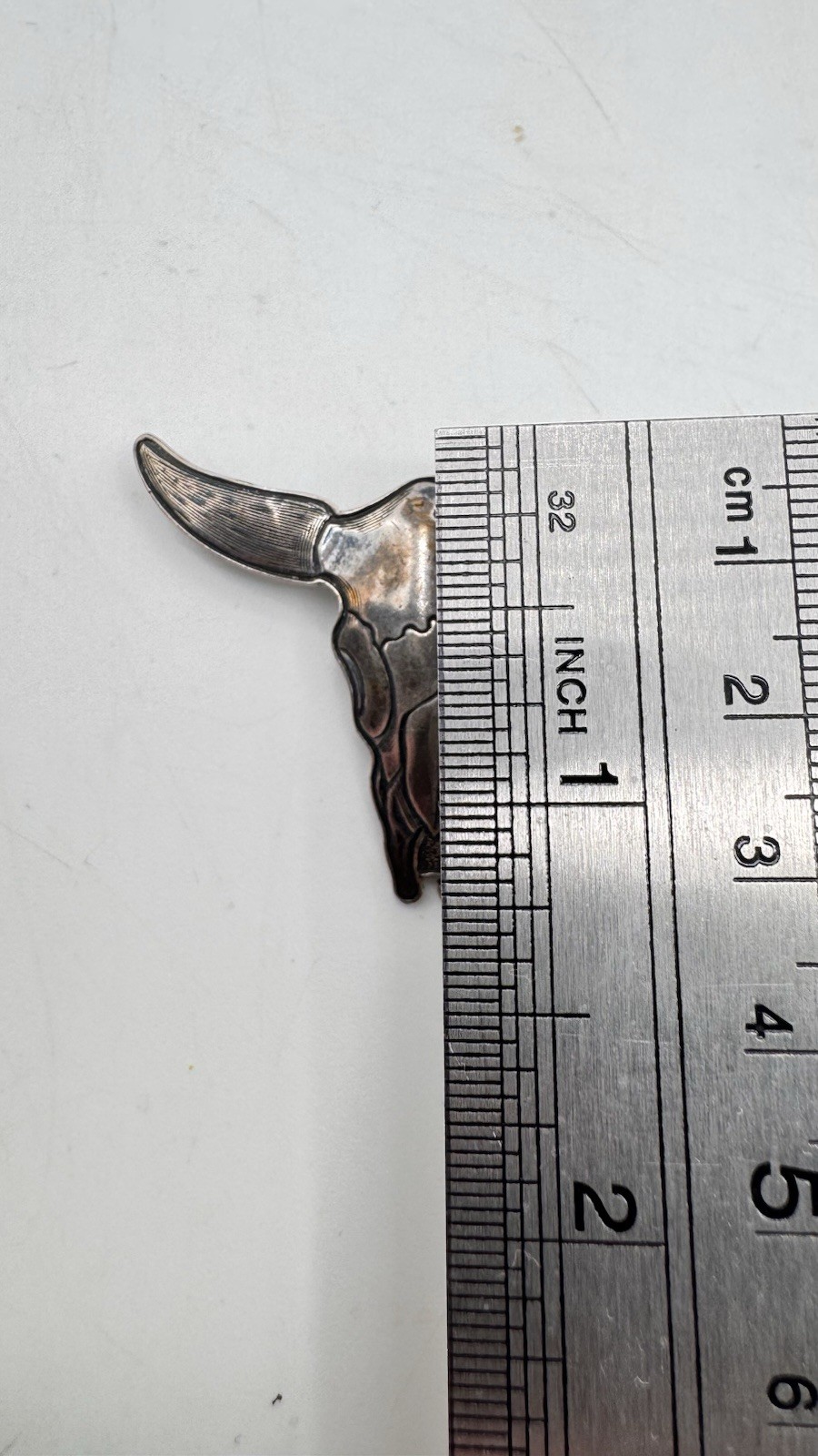Vintage Sterling Kit Carson Buffalo Skull Brooch