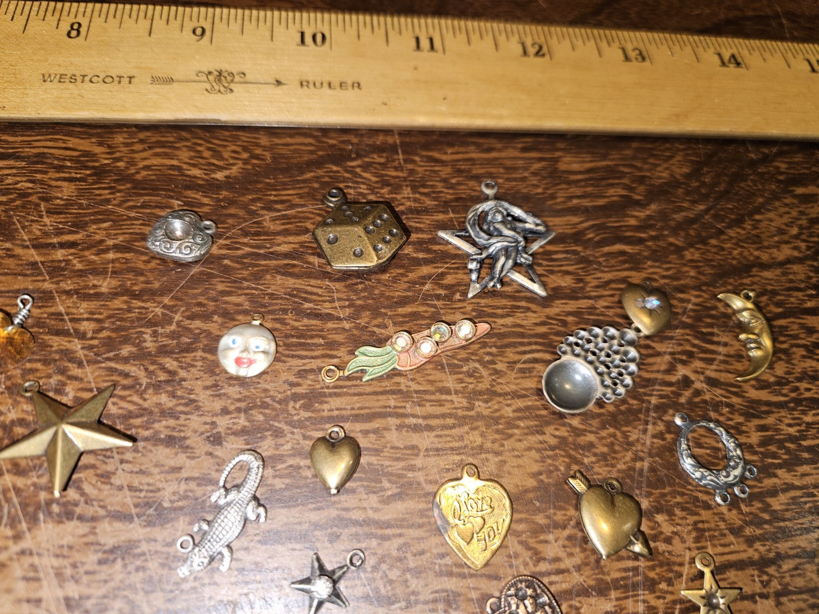 Lot Of 50 Mixed Parts Pcs France Vintage 60s Brass Stampings Findings Jewelry