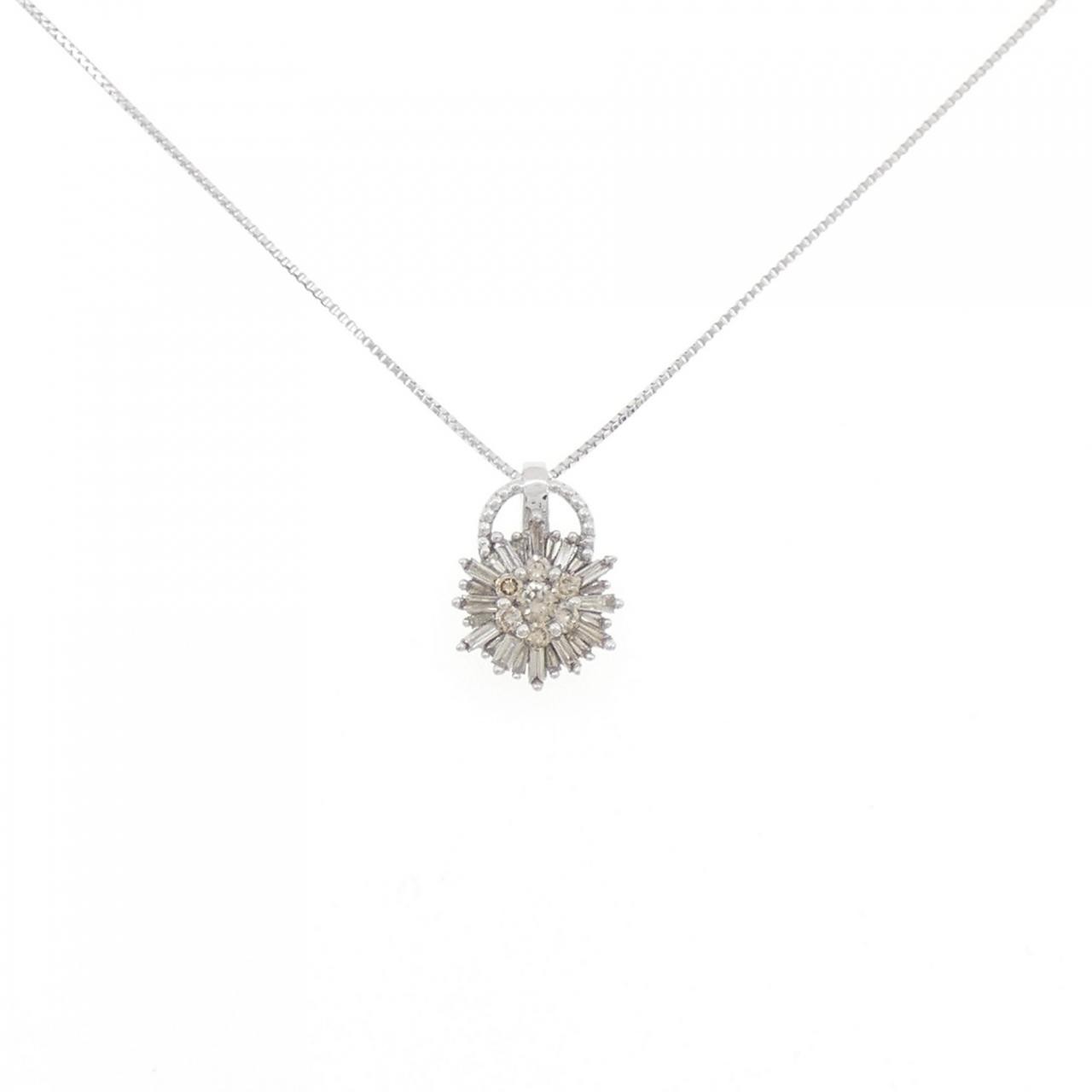 Authentic K18WG Diamond Necklace 0.25CT #270-004-099-5431
