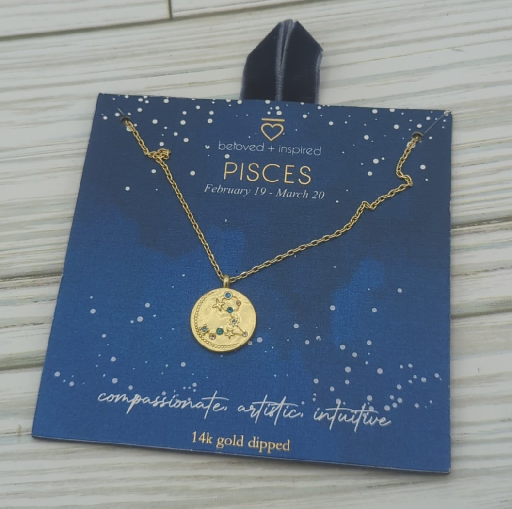 Beloved + Inspired 14kt Gold Dipped Pisces Zodiac Constellation Necklace
