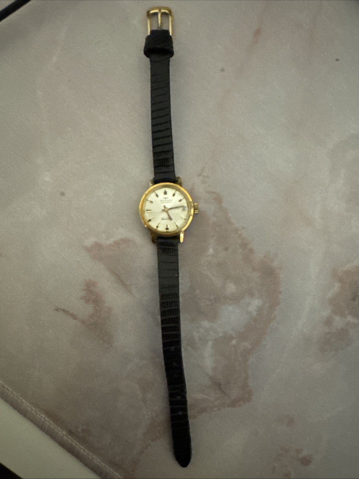 Vintage 1960s Technos Fair Lady Automatic Swiss Watch 19mm Date Window Running