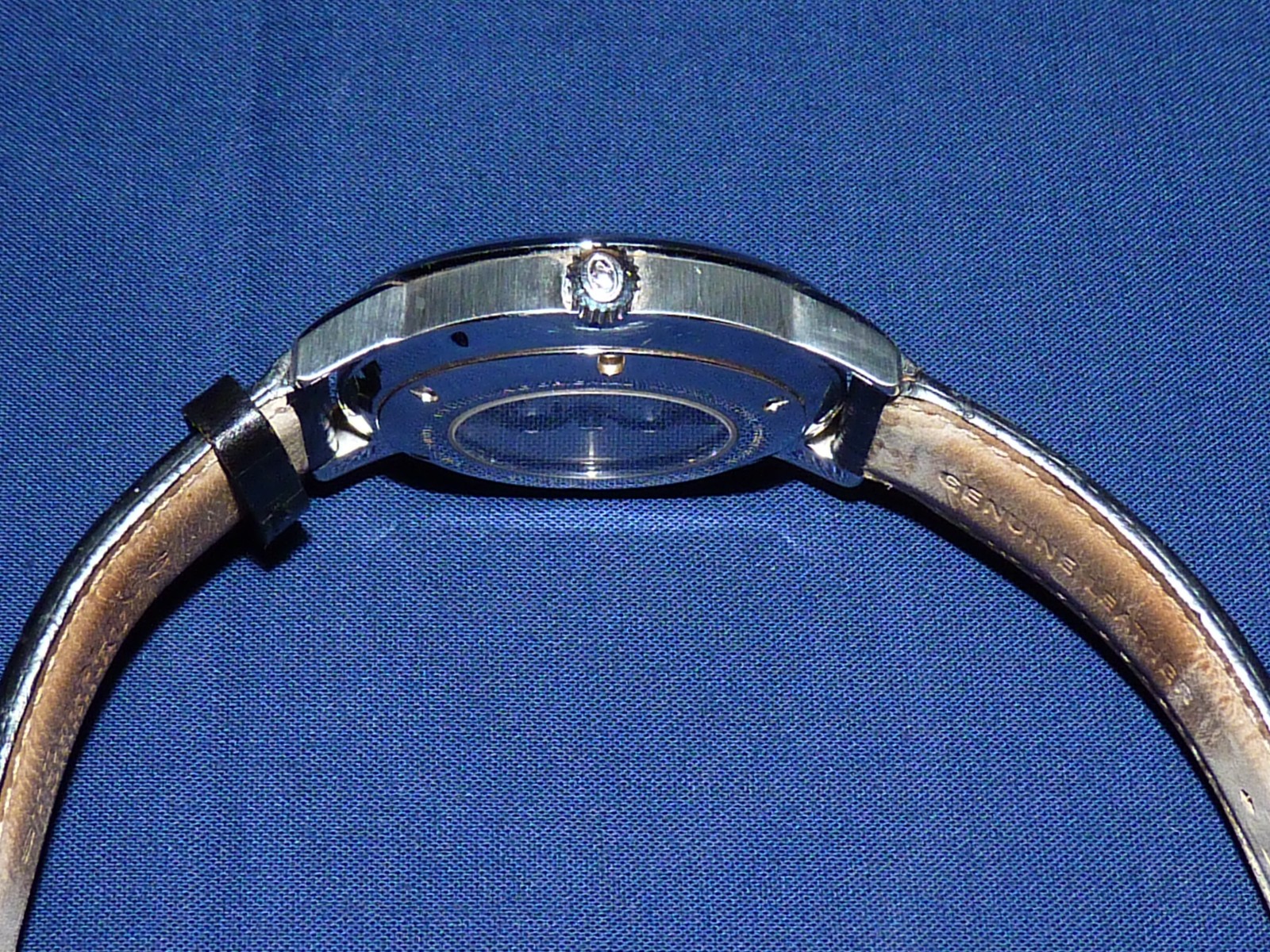 Stuhrling Original Lexus 44mm Day & Date, Charcoal Gray Dial, Black Strap, VG
