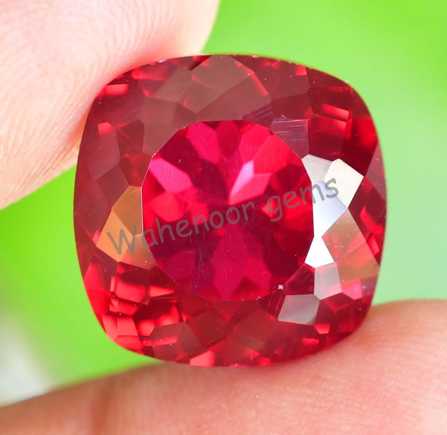 20.00 Ct Natural Blood Red Ruby Cushion Certified Mozambique Stunning Gemstone