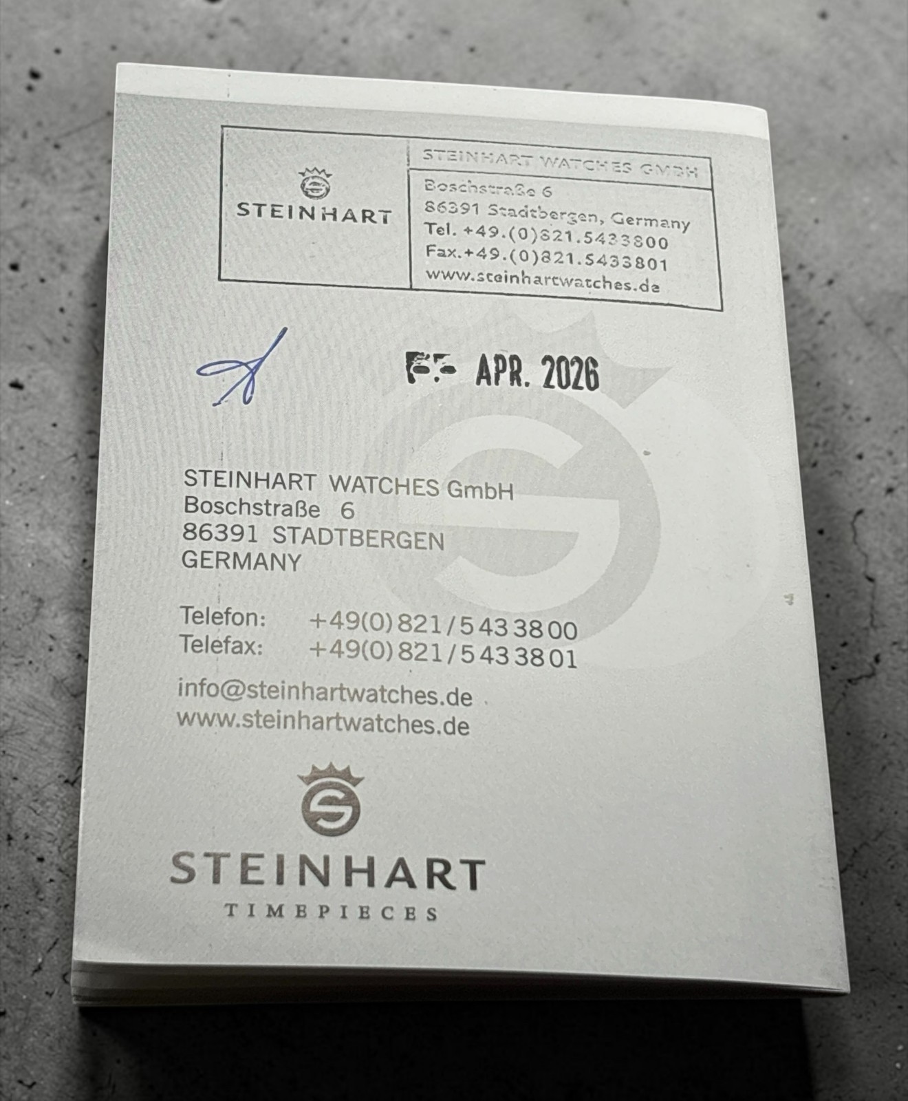 STEINHART NAV. B-UHR • 44MM Date RED Dial • SW 200-1 Elabore Automatic