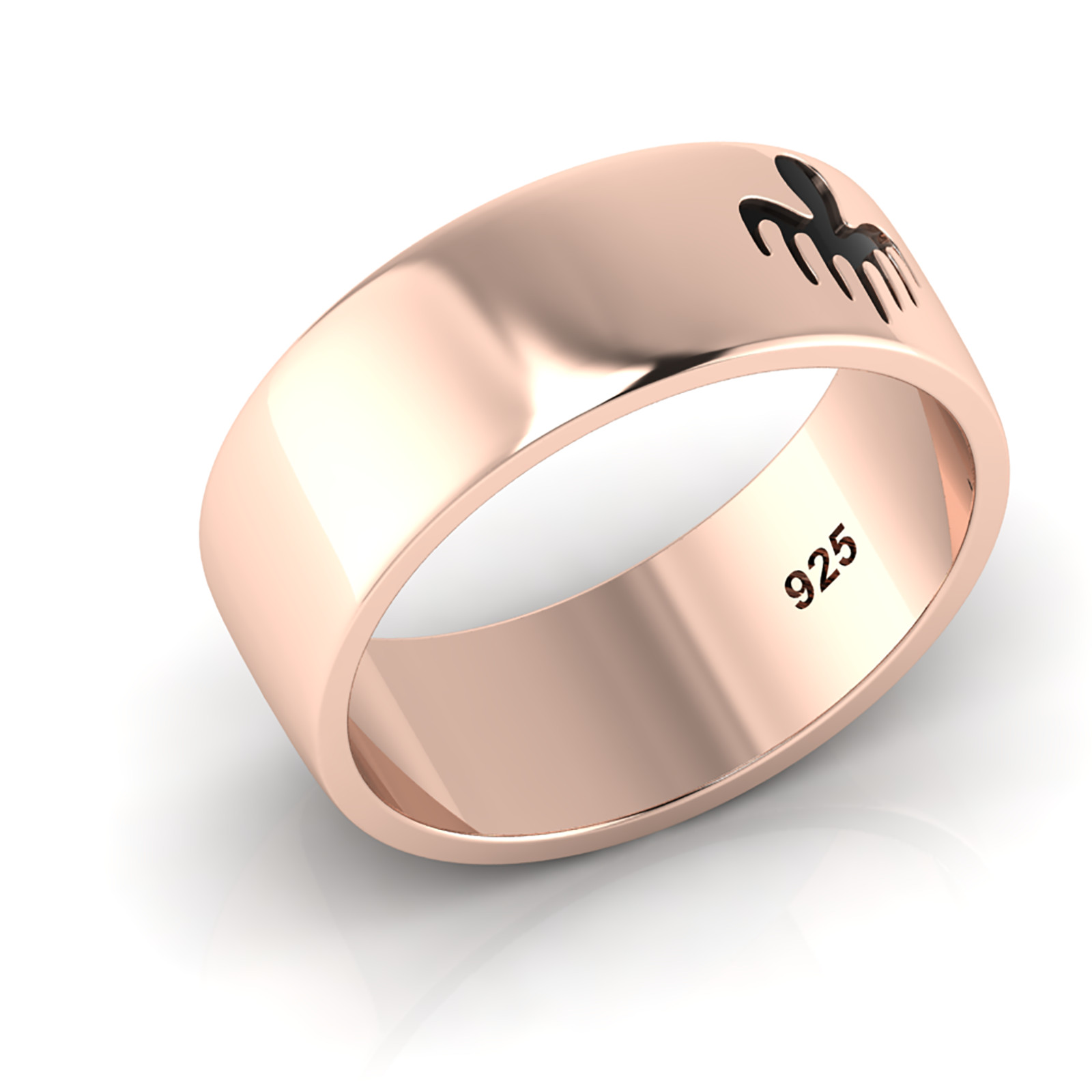 925 Silver Spectre Ring, Agent 007 Symbol Ring, Fashion Jewelry, Spectre Band, B