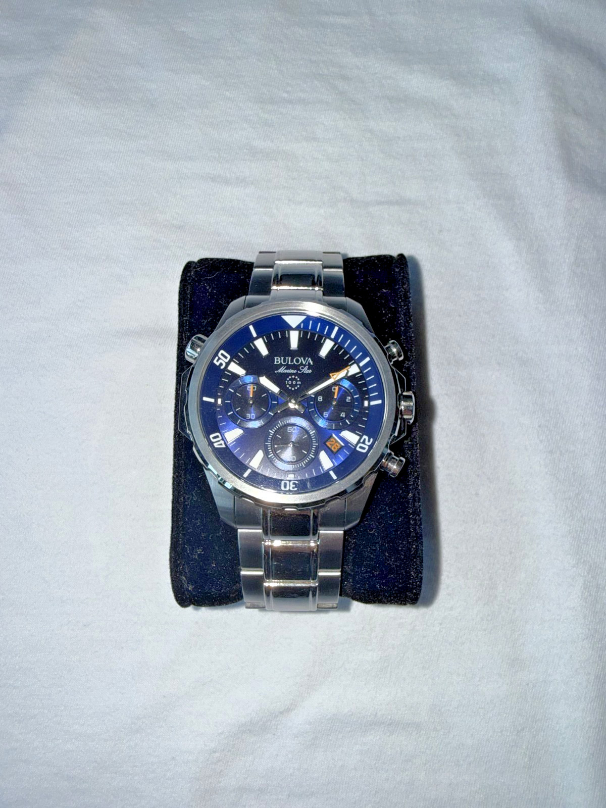 Bulova Marine Star Wristwatch for Men 43mm Case Stainless Steel, Stainless Steel