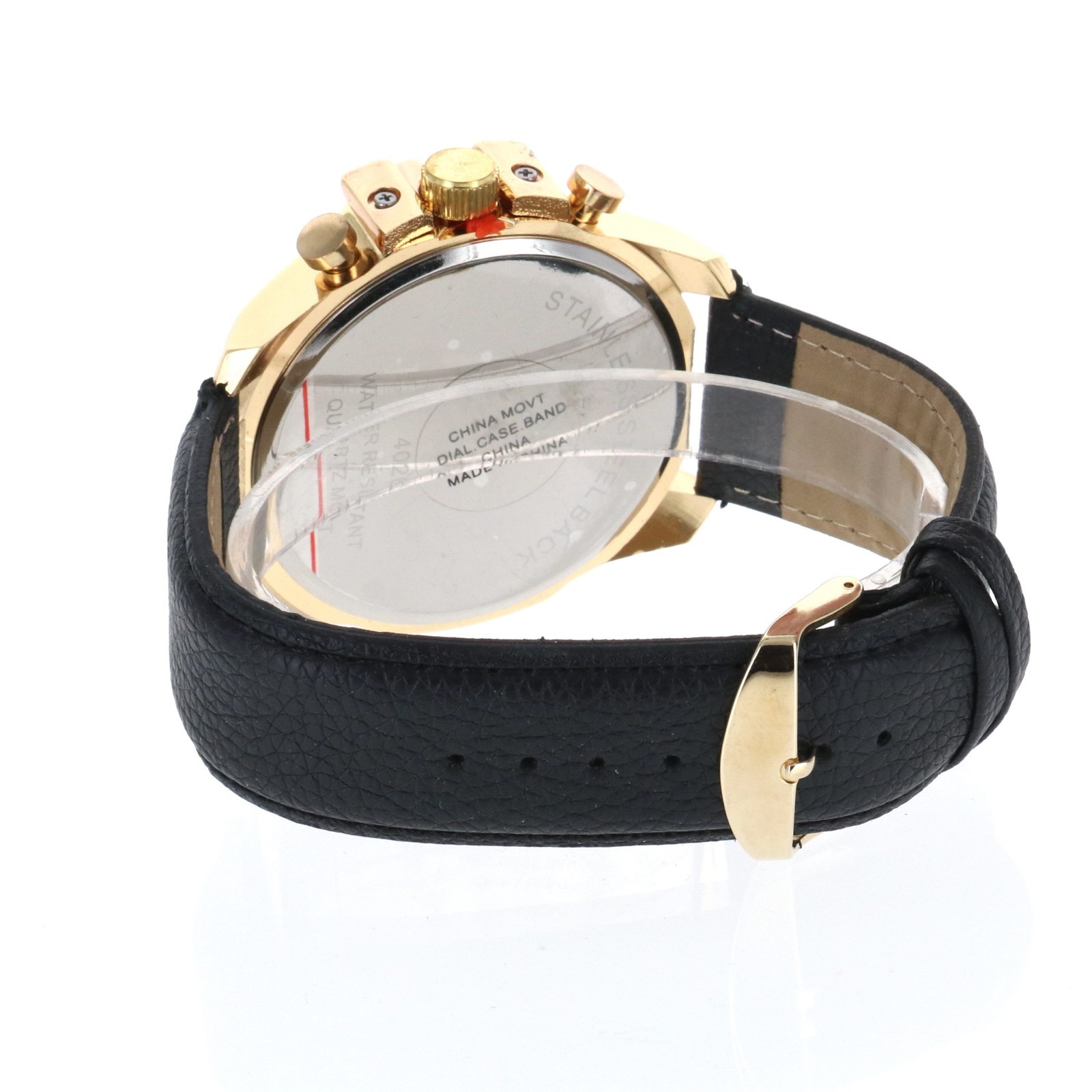 Montres Carlo Men’s Fashion Luxury Leather Band Sport Hip Hop Wrist Watch 53mm