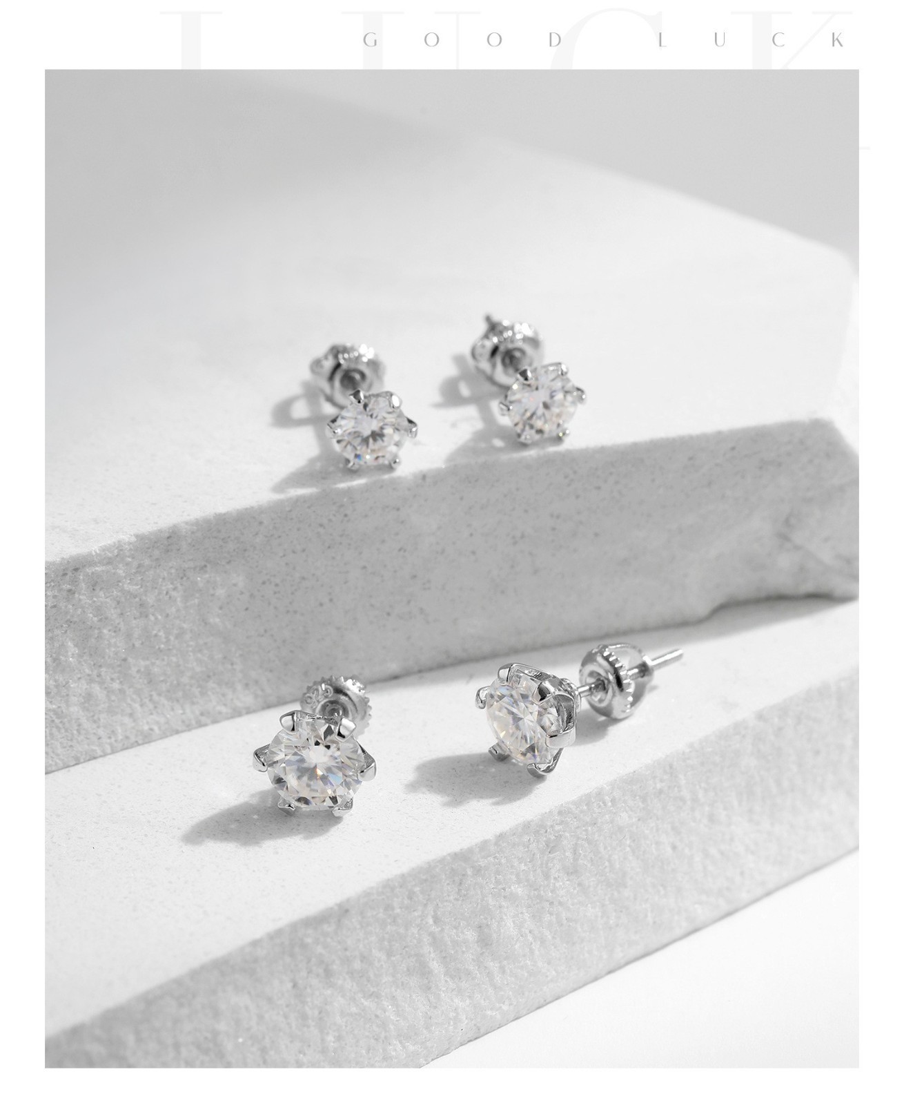 Moissanite Stud Earrings 925 Sterling Silver Screw Back D VVS1 GRA 1CT 2CT