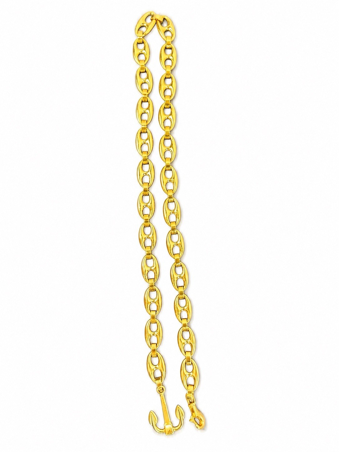 Gucci Mariner Chain Link Belt / Necklace, Anchor Charm, Gold Tone, W Box, COA