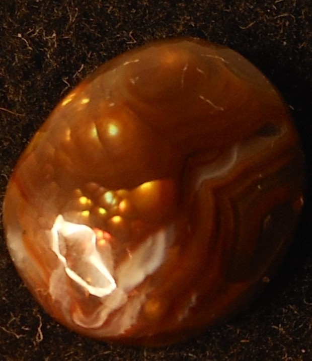 11.50ct Mexican Fire Agate 16mm x 13.5mm x 6.6mm (very bright)