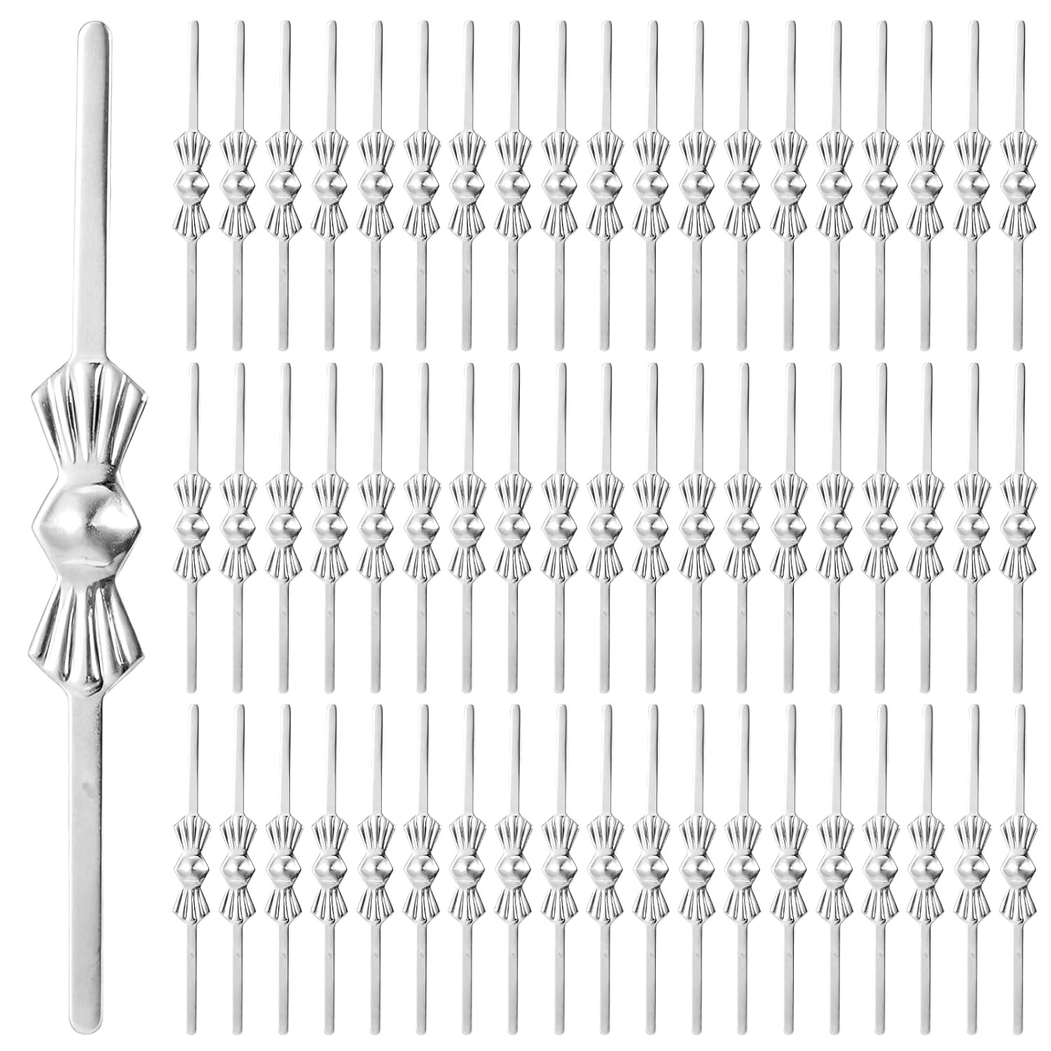 300 Pcs Bow Tie Crystal Connectors Chandelier Hooks for Crystals Metal Fastening