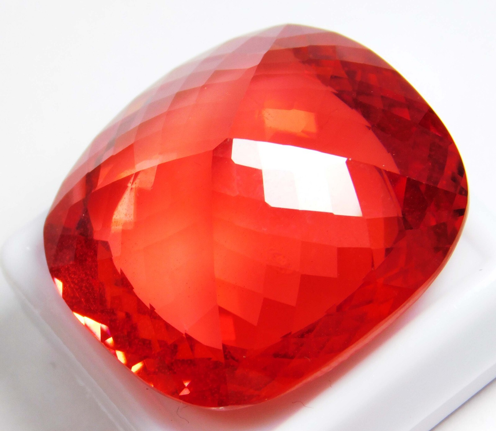 CERTIFIED PREMIUM QUALITY NATURAL SAPPHIRE ORANGISH RED 97.70 Ct CUSHION SHAPE