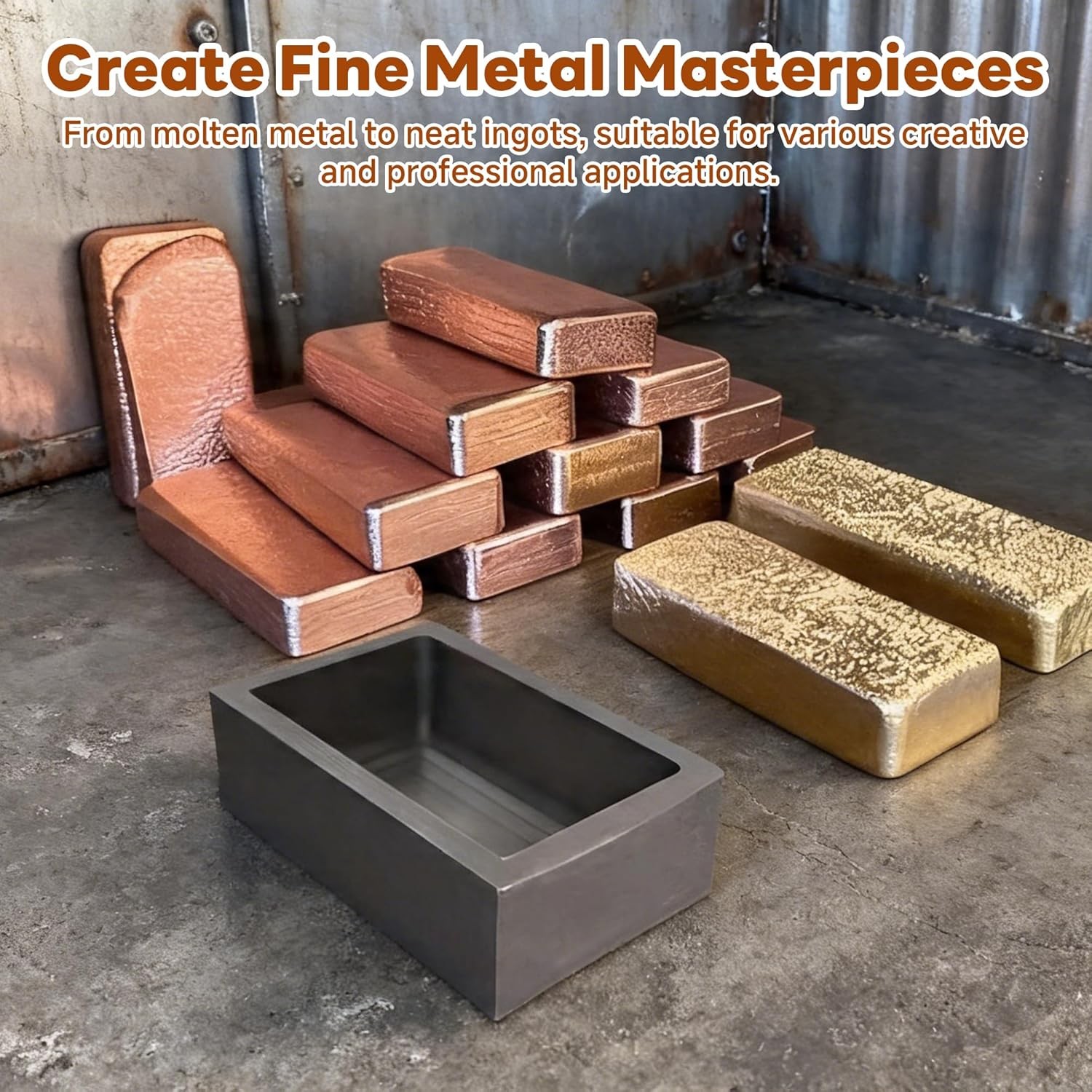 Graphite Ingot Molds 2 Pieces 1Kg for Casting Gold Silver Aluminum Copper Brass,