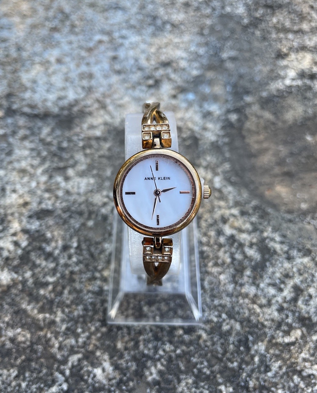 Anne Klein Watch Women AK/3586 23mm Rose Gold Tone MOP New Battery 7″