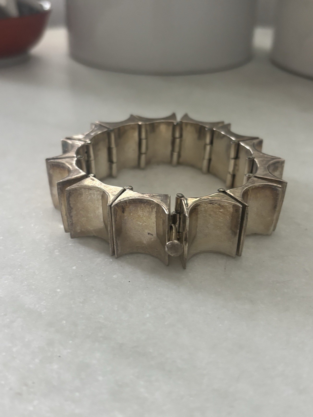 Vintage Taxco Mexican 925 Sterling Antonio Pineda Style Modernist Bracelet 120g