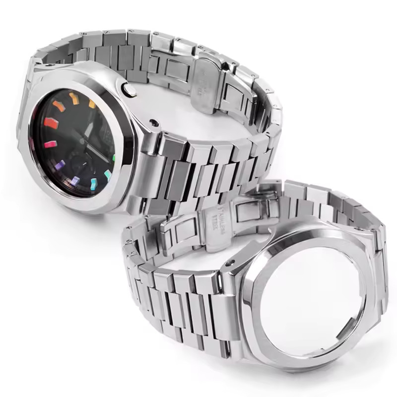 Luxury Stainless Steel Case Bezel Band Mod Kit For Casioak GA2100/2110/GAB2100
