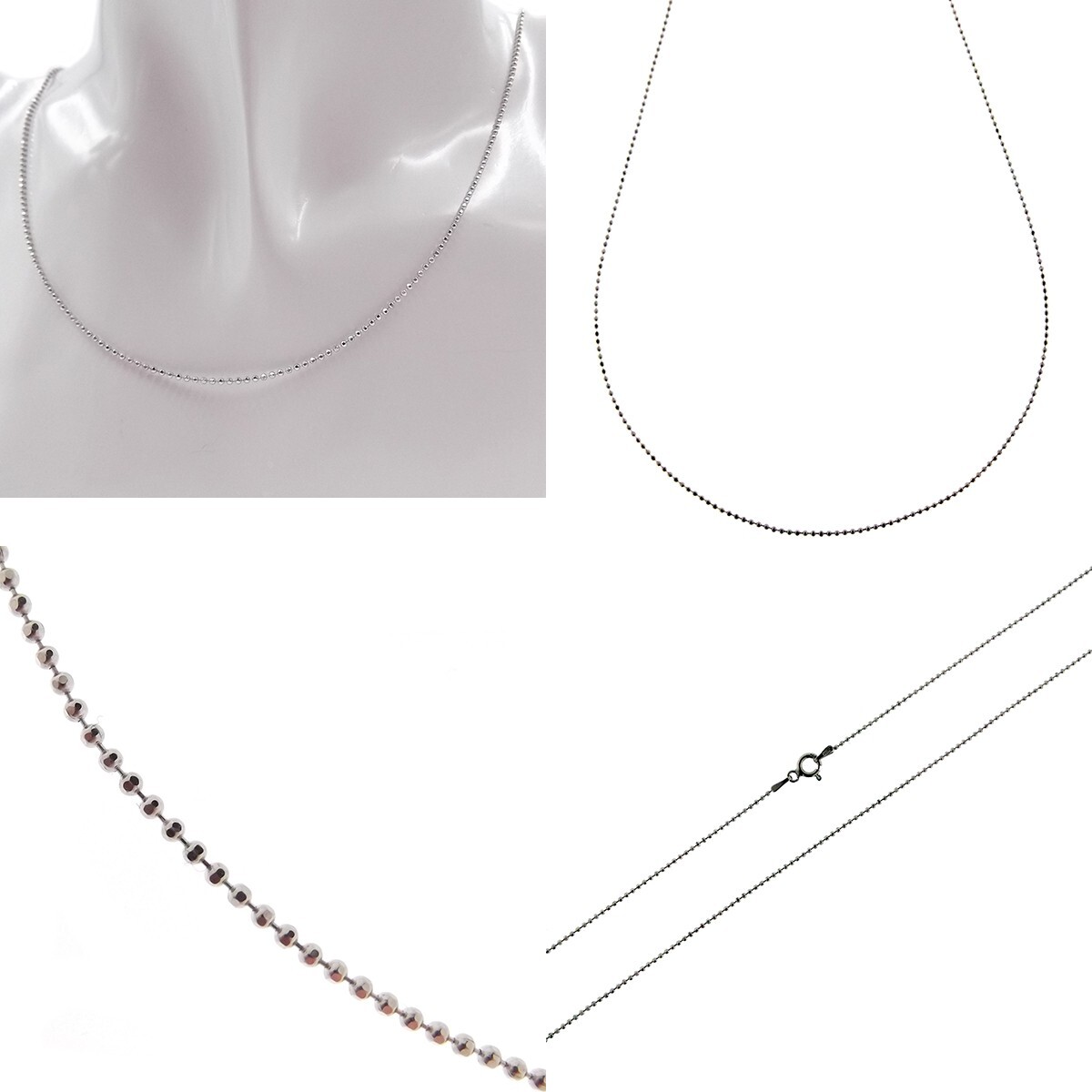 925 Silver Balls Chain Necklace Chain Balls Balls Men Women Various Sizes