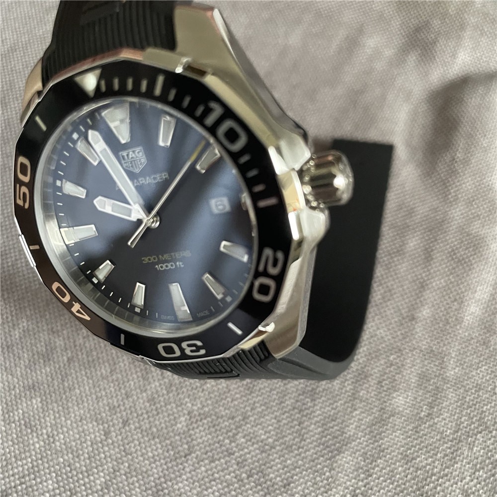 Tag Aquaracer 300M Black MEN’S WATCH Rubber STRAP WAY101A CLASSIC 43mm DIVER