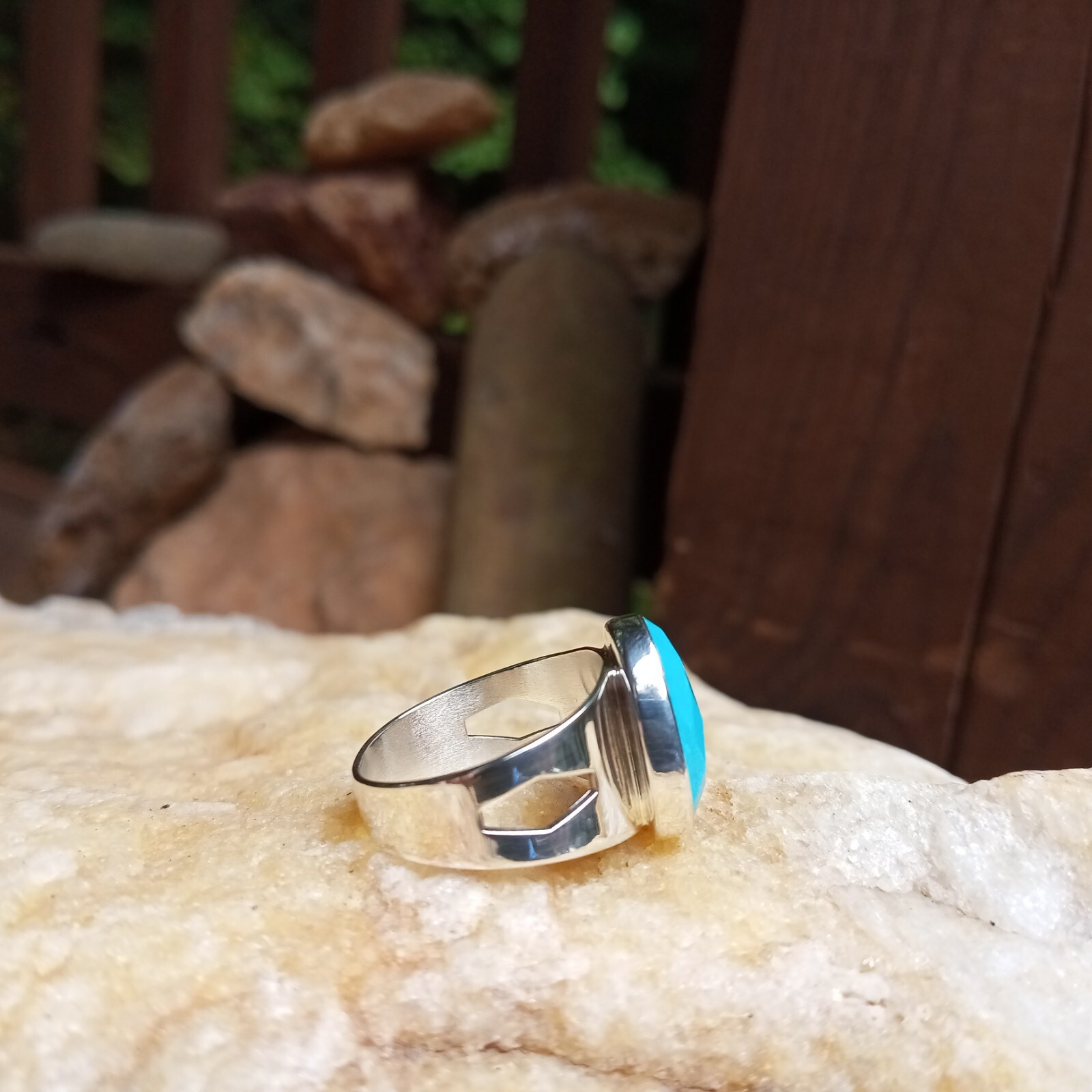 Mens Mine Finds by Jay King DTR Sterling Silver Turquoise Ring Size 10