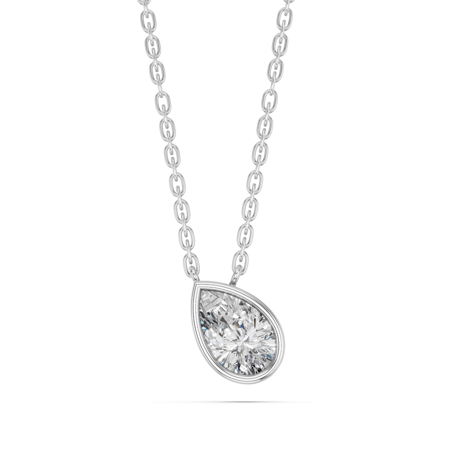 0.75 Ct Moissanite Stone Bezel Set Pendant With 18″ Chain in 925/10K for Women
