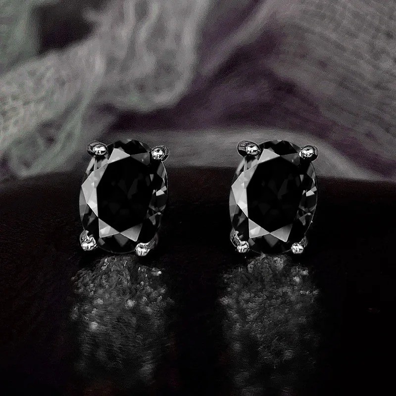 Huitan Simple Stud Earrings with Oval CZ for Lady Daily Wear Ear Accessories