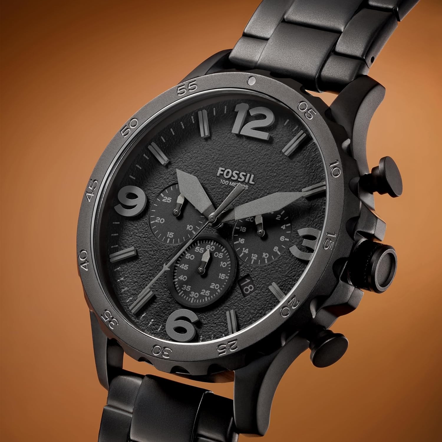 Fossil Men’s Nate Oversized Stainless Steel Chronograph Watch