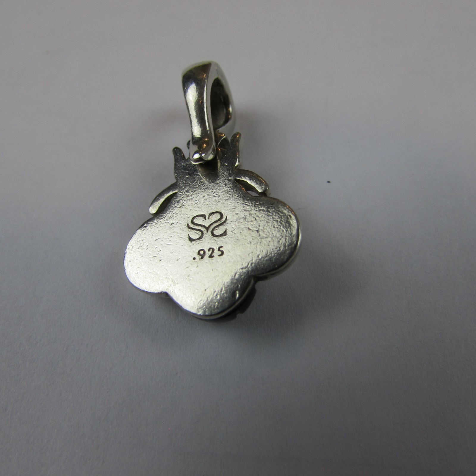 Slane & Slane Sterling Silver Onyx and Diamond Eye Bee Pendant Hinged Bail