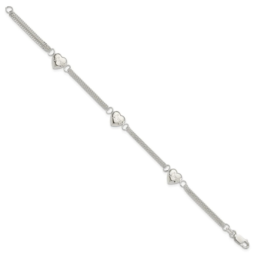 Sterling Silver Heart With Love Bracelet