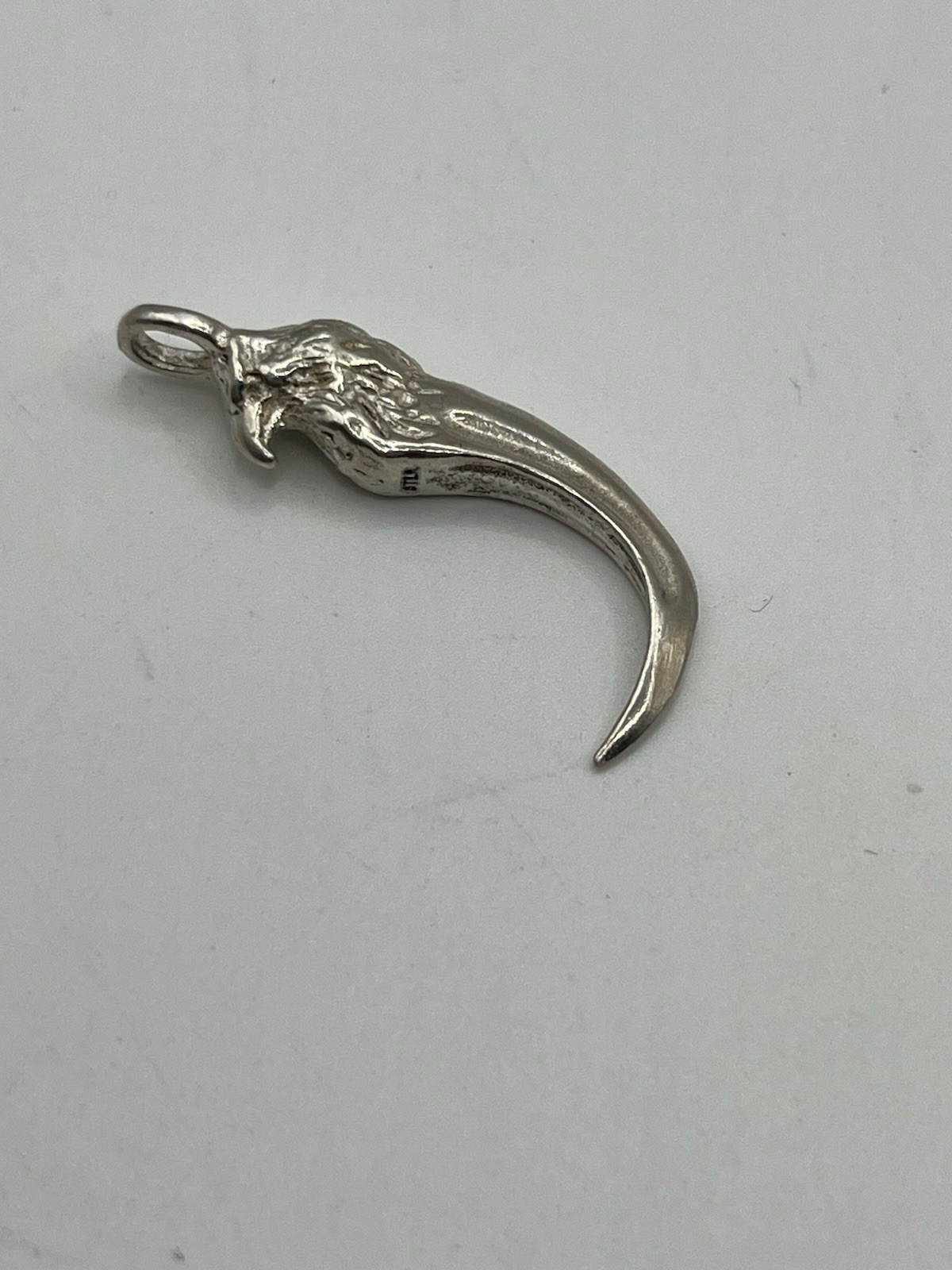 Sterling Silver Eagle Claw with Eagle Head Pendant Charm..925 Animal.