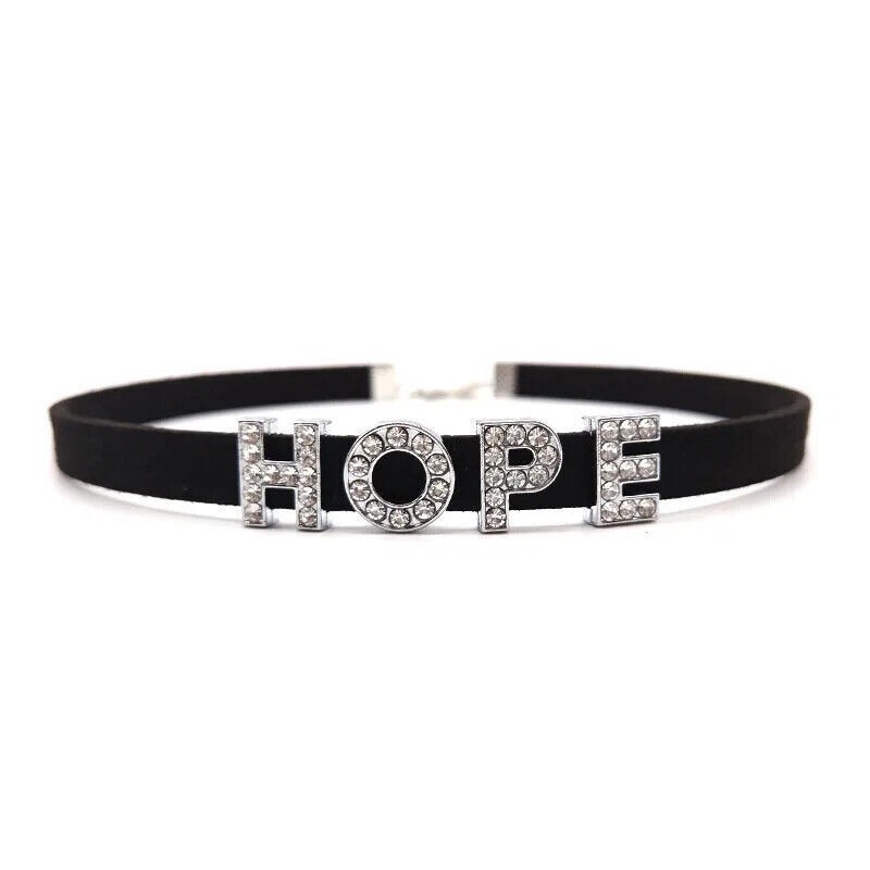 Rhinestone PRINCESS Letter Choker Necklaces Women Girl Velvet Leather Collar X3