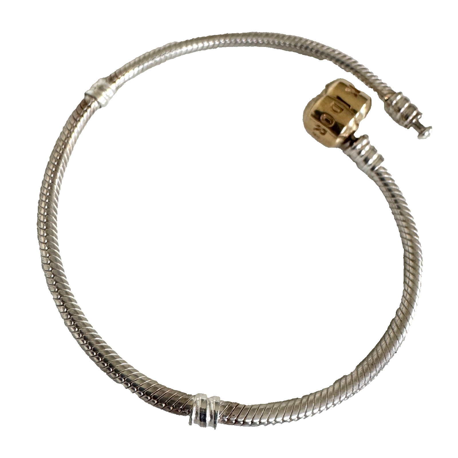 Authentic Pandora 14k gold Clasp Two Toned Bracelet 590702HG – 21cm or 8.3″