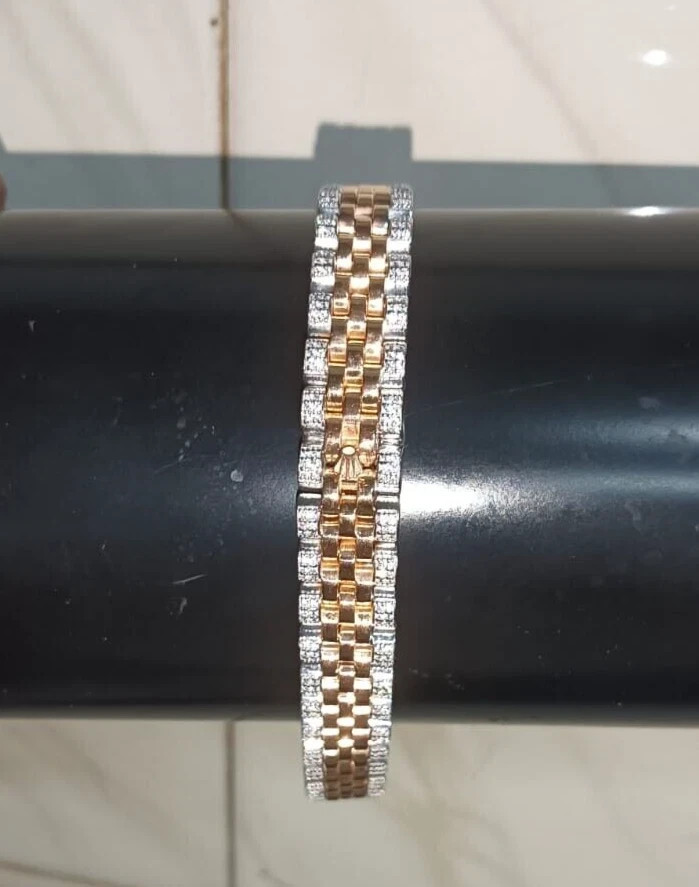 14K Rose Gold Plated Round Cut Lab Created Diamond Men’s Bracelet Tennis 8″