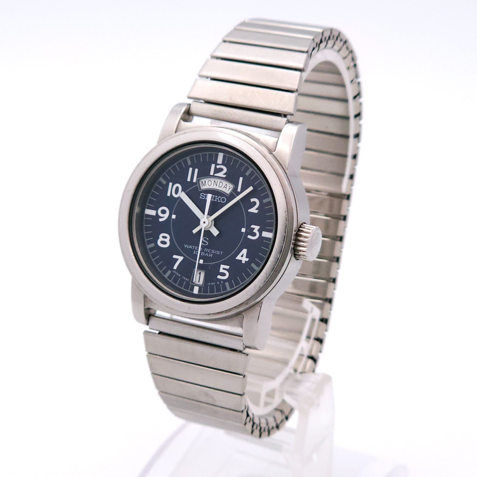 SEIKO Sus 7N33 6050 QZ Working Dark Blue From Japan