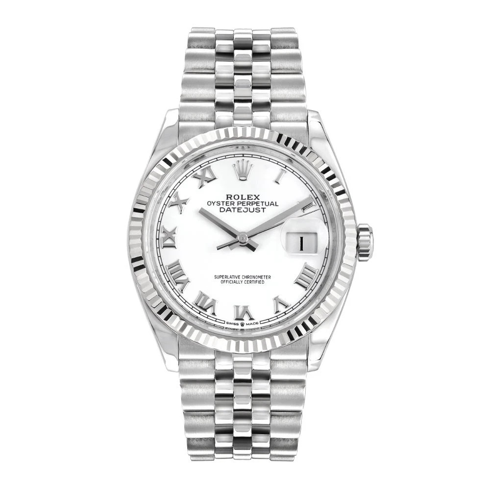 2024 MINT Rolex Datejust 36mm Roman Dial White Gold and Oystelsteel 126234