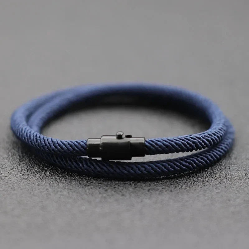 Simple Style Men’s Rope Bracelet Double Layer Thread Fabric Casual Accessory