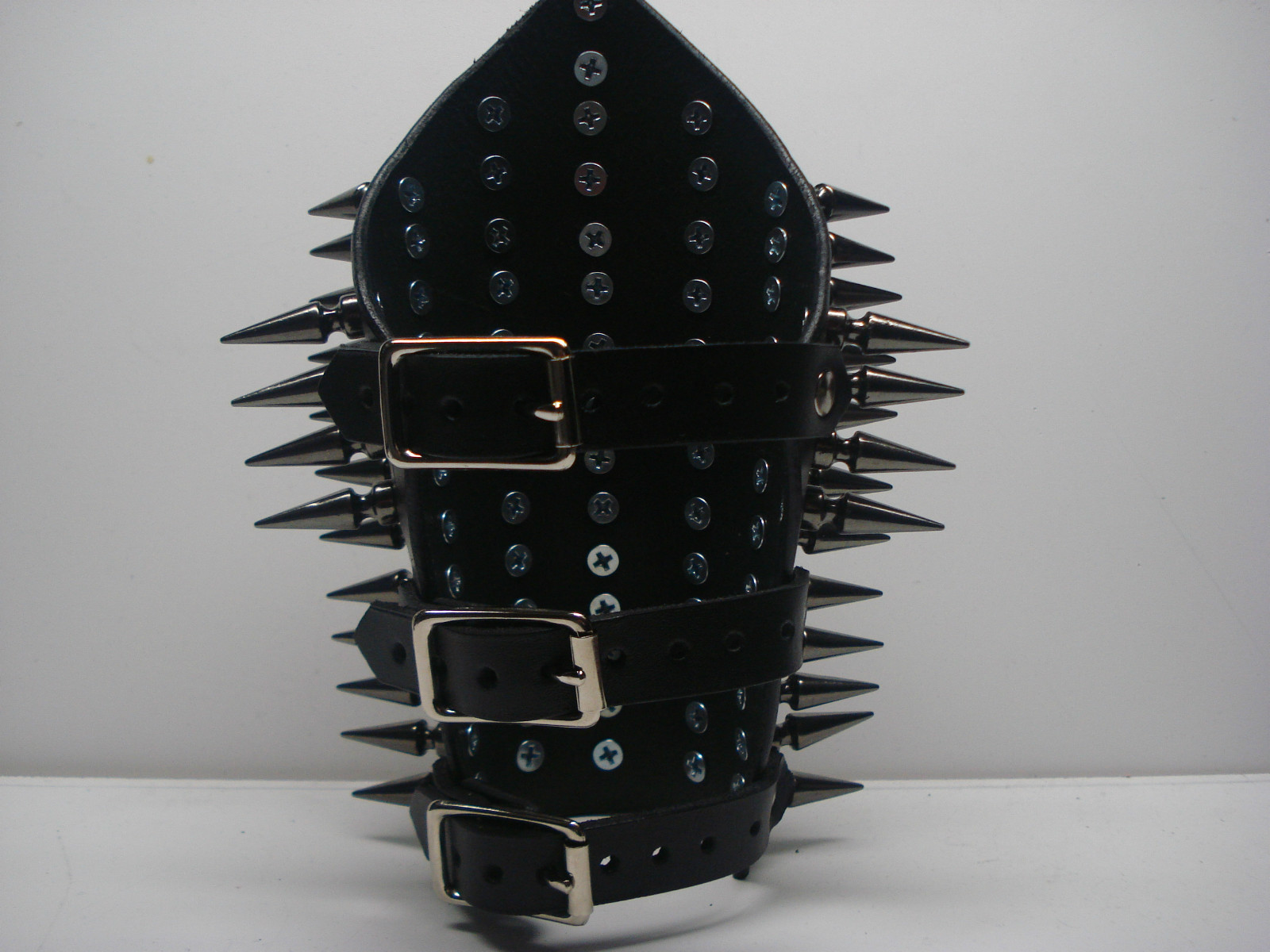 Black Chrome Spikes Gauntlets.BLACK METAL. (MDLG0242)….. KULT OV AZAZEL’S