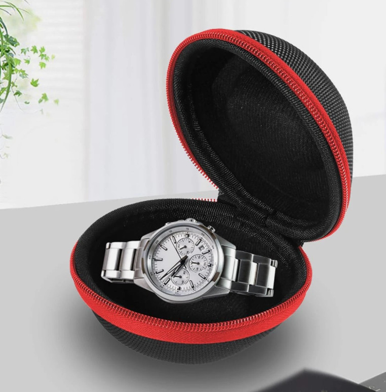 Pack of 2 Zipper Travel Watch Cases Single Watch Storage Boxes for Wristwatches