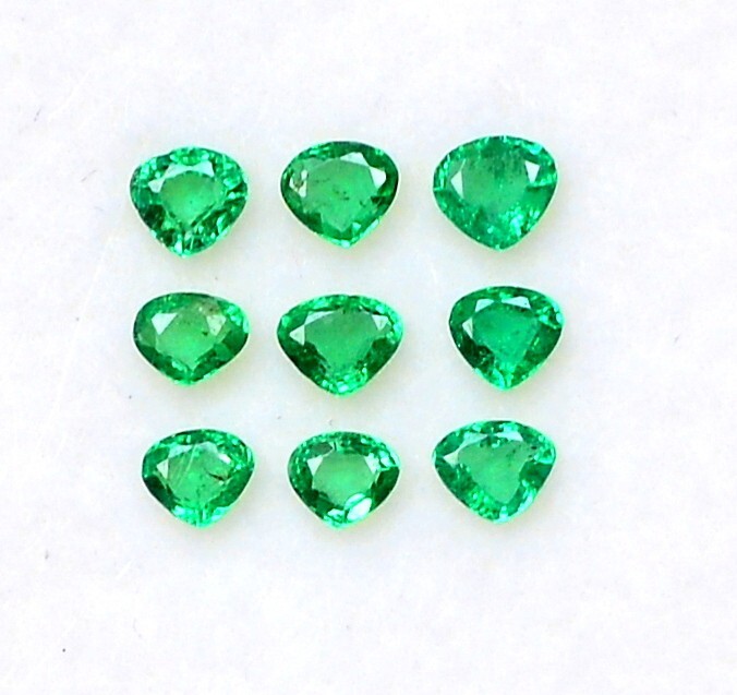 2.50 To 3×3 mm Natural Emerald Heart Shape Lot 11 Pcs 0.70 CTS Loose Gemstones