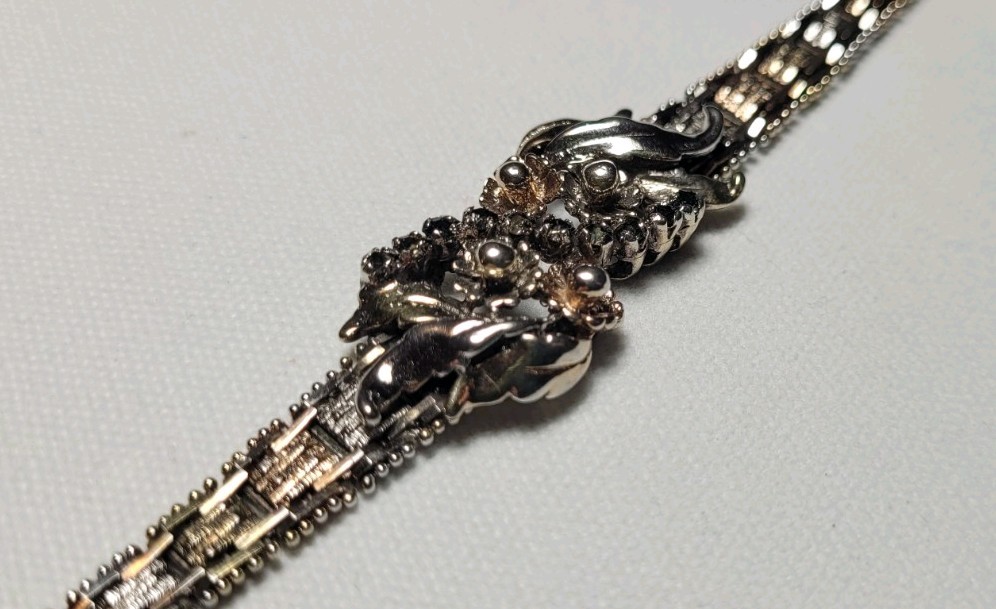 Vintage Sterling 925 ITALY MILOR Tri-Color 7.5″ Riccio Chain Bracelet 20.79gr