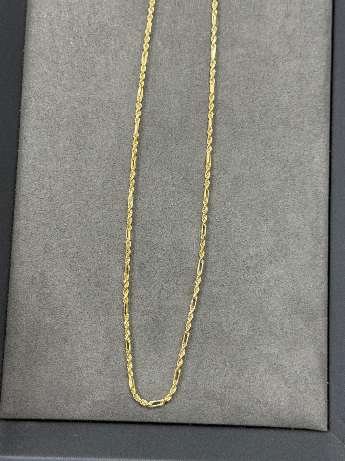 14k Yellow Gold 2mm FigaRope Chain Necklace Men Women 18” Inch