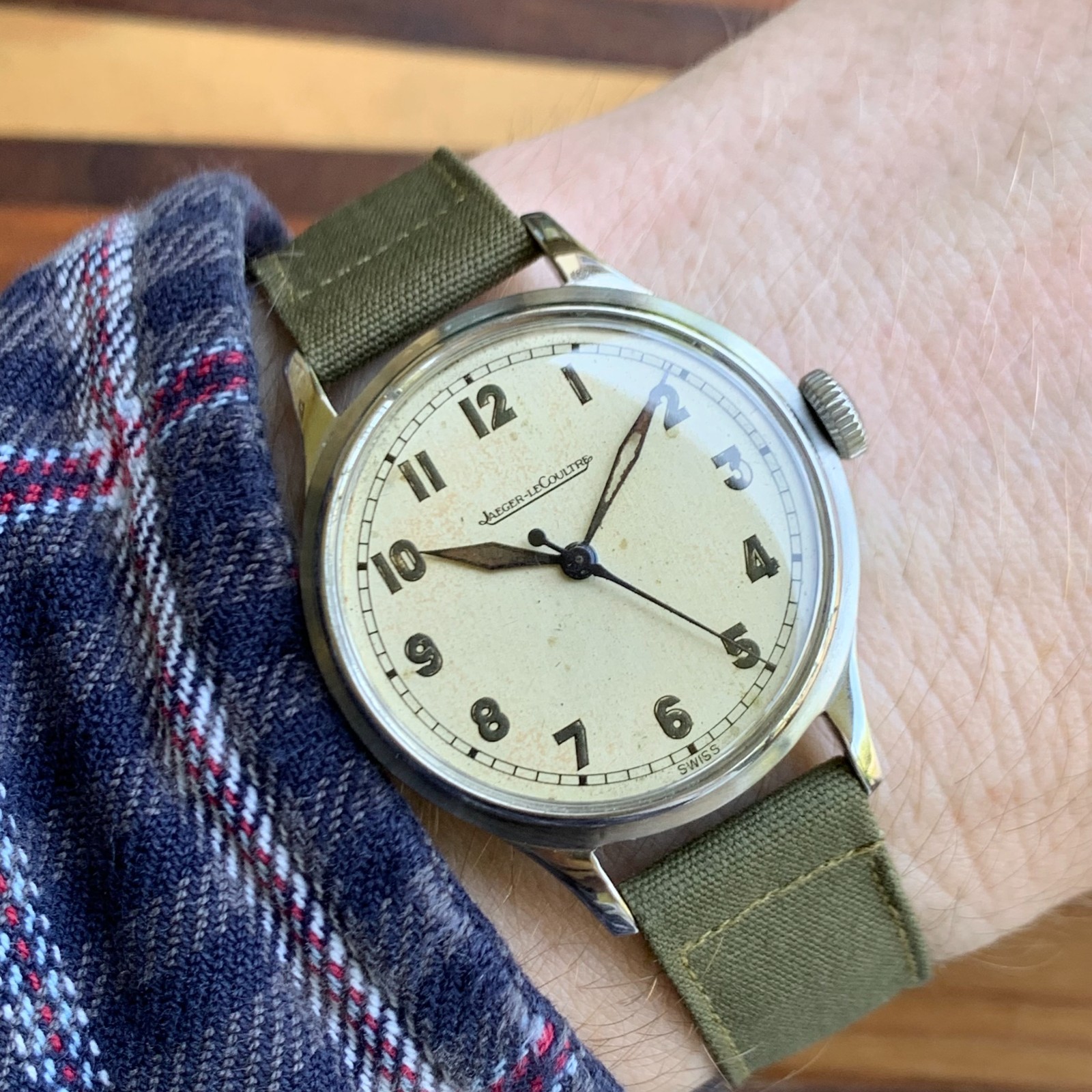 Jaeger-LeCoultre Arabic Numerals Stainless Steel Manual Wind Watch – Circa 1940s
