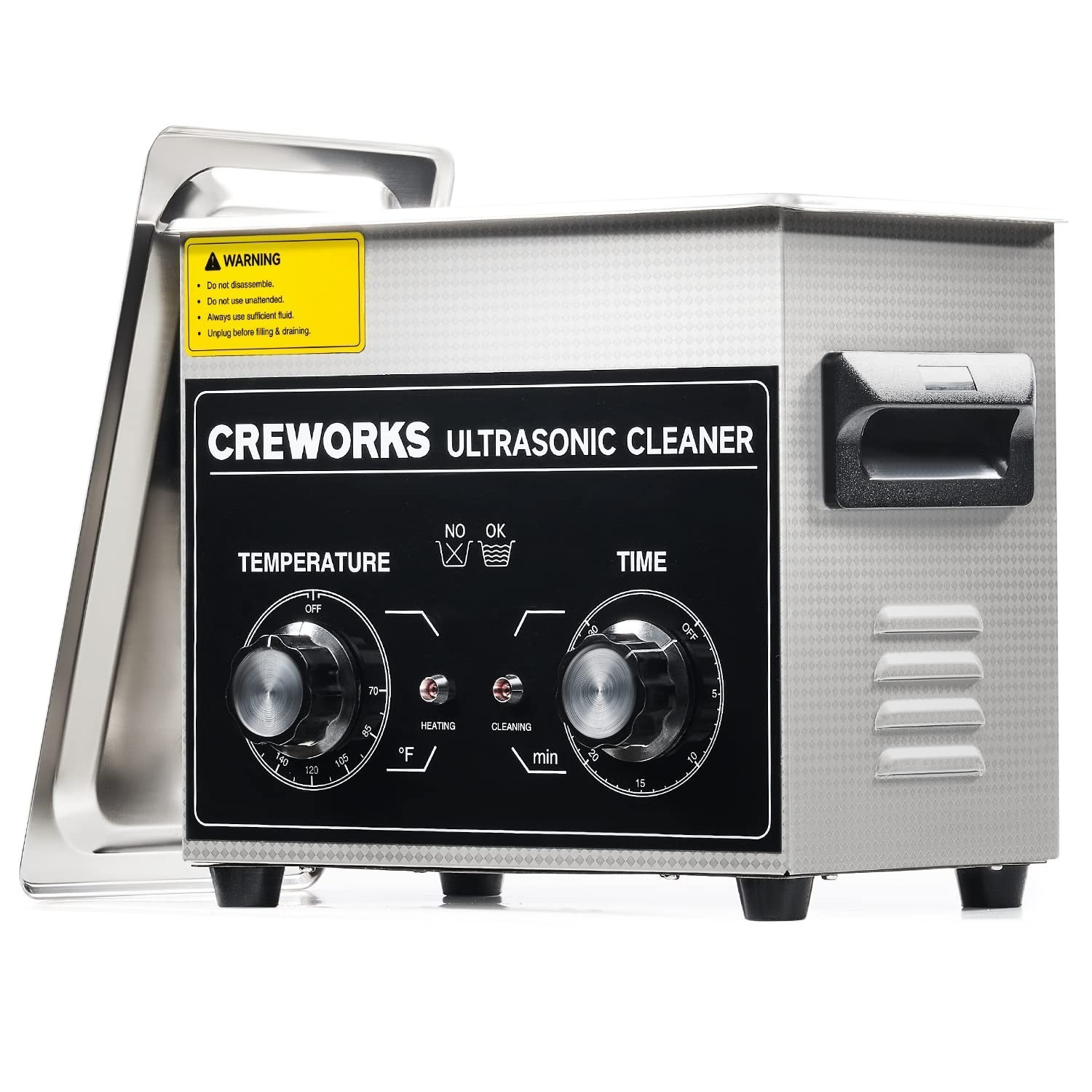 CREWORKS 2L Ultrasonic Cleaner with Heater & Timer for Jewelry & More
