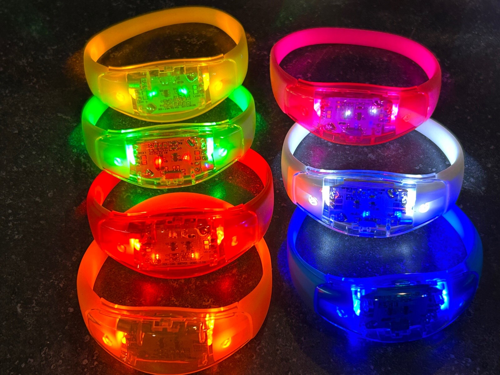 2X 4X PACK LIGHT-UP BRACELETS LED Glowing Flash Motion & Sound Music Activated
