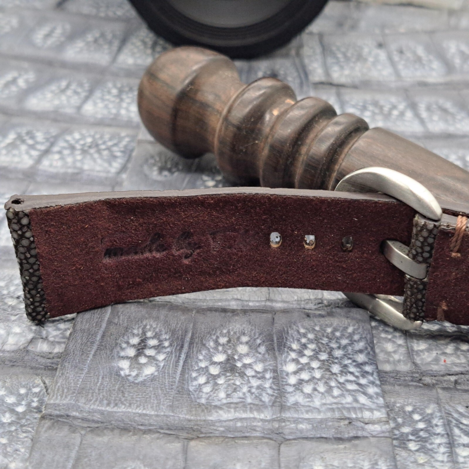28mm/24mm Stingray Leather Watch Band Bespoke Exotic Leather Minimalist Design