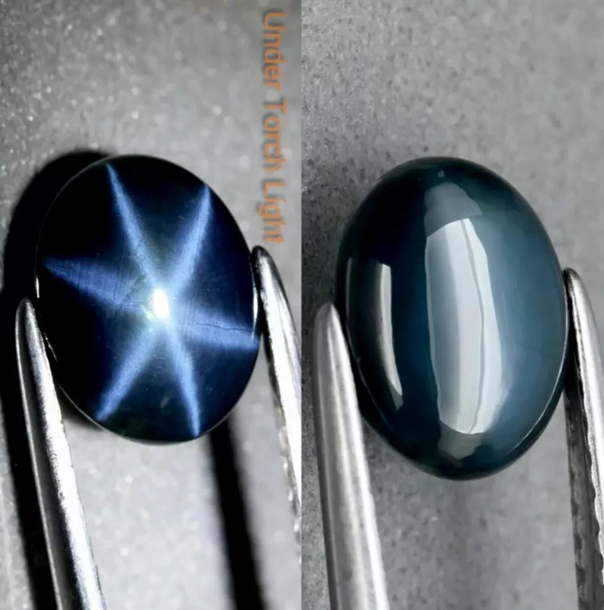 8x6mm Oval Sharp Line Natural 6 Rays Blue Star Sapphire Diffused Loose Gemstone